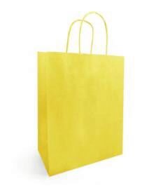 [41603096] YELLOW KRAFT PAPER BAG 180X80 HT 22 CM 50PCS