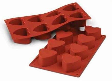 [57663828]  SILIKOMART SF040 MOLD 8 HEARTS Ø60 H 35MM 90ML ML NON-STICK GN1/3 -50° TO 250°
