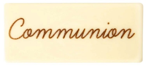 [08053957] 2012819 COMMUNIEPLAAT 80X35MM WITTE CHOCOLADE 36 STUKS