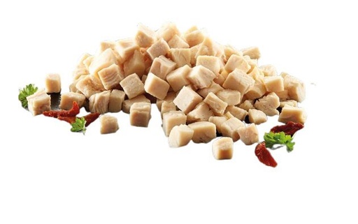 [02070007] POULTRY FILET DE POULET CUIT VAPEUR EN CUBE 12MM 2,5KG