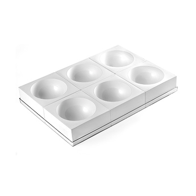 [51661014] SET VAN 6 HALVE SFEER IN SILICONE ZUCCOTTO DIAM 160 H80MM VOL 1180ML=SET