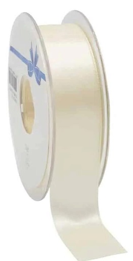 [70410053] ECRU SATIN DOUBLE-SIDED RIBBON 25MM X 25M