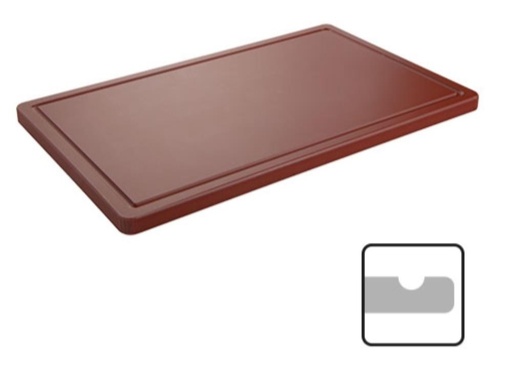 [50706123] CATERCHEF PLANCHE POLY BRUN 40X25X2CM A/RIGOLE
