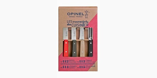 [60251389] OPINEL SET VAN 4 "ESSENTIALS" MESSEN 4 KLEUREN N.112-113-114-115