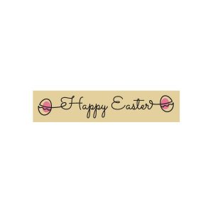 [08057976] 074294 PCB RECHTHOEKEN CB HAPPY EASTER 7X1.5 CM 140STUKS ***S/CD***