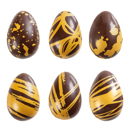[08030672] 2068041 GOLD SPOT EGG 38X24MM 64 PCES