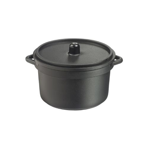 [44104000] MINI ZWART SUDDERPOT + DEKSEL H5.3CM Ø5.5CM PP ES