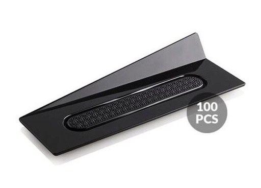 [51657278] ASSIETTE/PLATEAU NOIR RECTANGULAIRE 140 X 40MM REUTILISABLE 100PCES