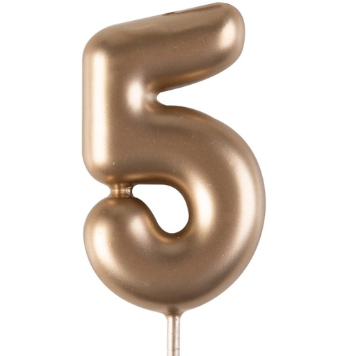 [08063106] 1023845 GOUDEN NUMMERKAARS "5" 4CM 12 STUKS***S/CD***