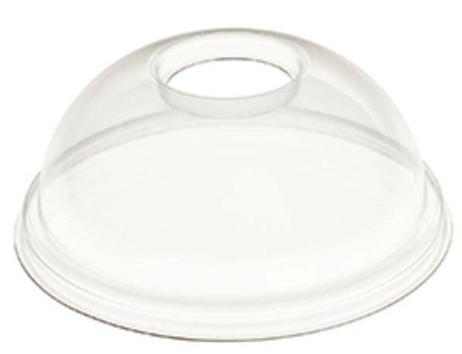 [25101148] PET DOME LID TRANSP DIAM 95MM WITH HOLE PACK OF 100 PCES