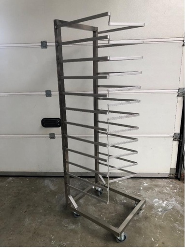 [55500204] STAINLESS STEEL TROLLEY WITH M BRANCH 12 LEVELS MONOBLOCK