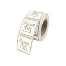 [70407644] FANCY HAPPY HOLIDAYS ADHESIVE LABELS ROLL OF 500