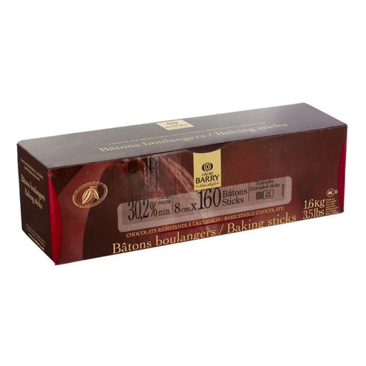 [03070057] BARRY CHM-BB-168-357 MILK CHOCOLATE STICK 7.8 CM 160PCS