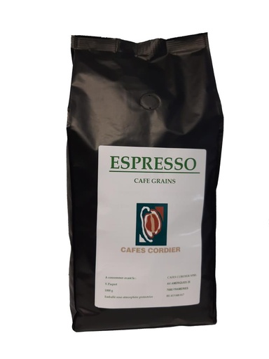 [01050338] CAFE CORDIER GREEN ESPRESSO COFFEE BEANS 1KG **ON ORDER**