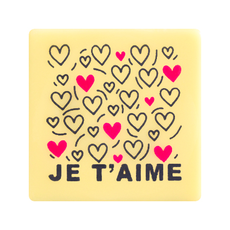 [08058123] 088123 PCB PRINTPLAAT CARRÉS WC JE T'AIME 3CM 88STKS ***S/CDE***