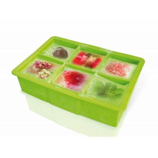 [57659014] VIN BOUQUET SCHAAL 6 IJSBLOKJES 5X5CM GROENE SILICONEN