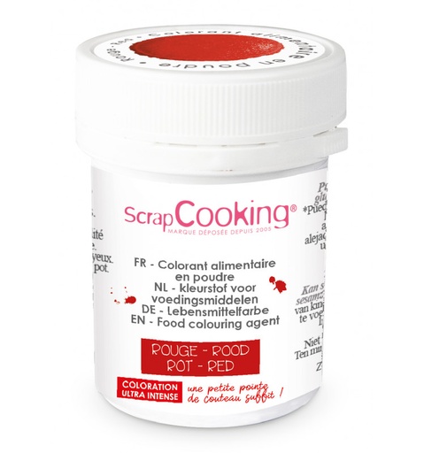 [08055640] SCRAPCOOKING COLORANT ALIMENTAIRE HYDRO ROUGE 5GR