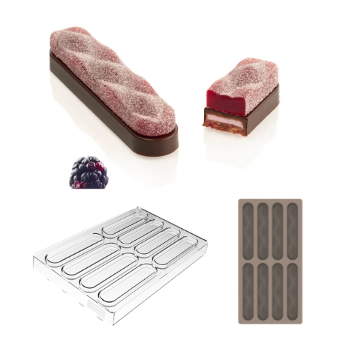 [51661533] SILIKOMART TRITAN PRALINE MOLD CH028 SISMA BAR KIT 12X2.5XH1CM + ICHB04 SILICONE MOLD