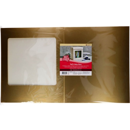 [08053795] FUNCAKES BOITE A GATEAU 30.4X30.4X34.5 DOREE AVEC VITRINE