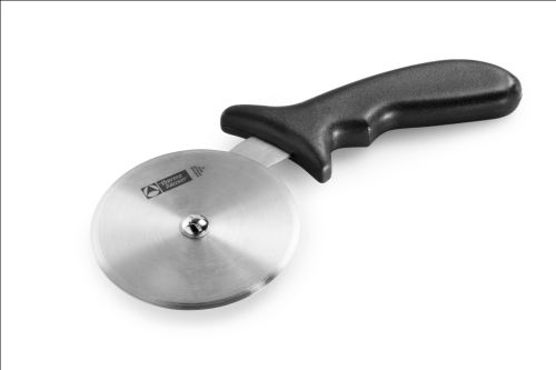 [50804320] 10 CM EFFEN ROESTVRIJSTALEN PIZZA ROULETTE MET ZWART HANDVAT