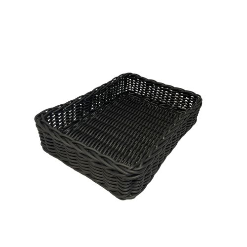 [50626059] RECHTHOEKIGE ZWARTE COMPOSIET MAND 40*30*10 CM