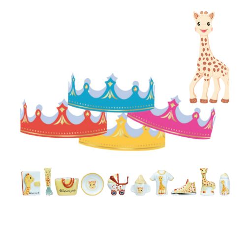 [60229076] 100 STUKS "SOPHIE DE GIRAFFE" SANTON FIGUREN + KRONEN ***NIEUW 2024***