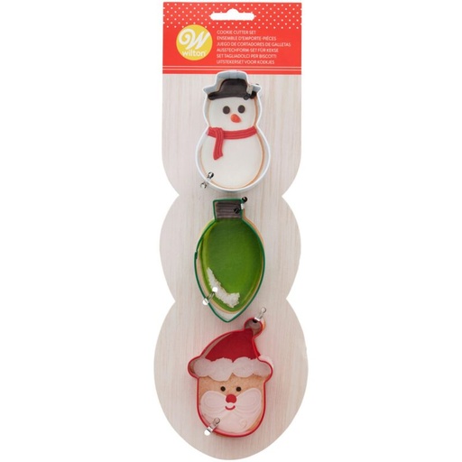 [08053752] WILTON BH SNEEUW/KERSTMAN/LAMP KOEKJESUITSTEKER 3 STUKS