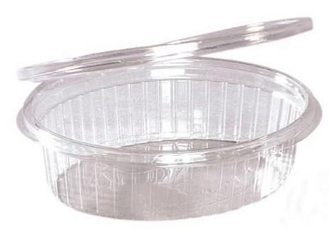 [44660245] BARQUETTE OVALE ELIPACK 166X129X55MM COUVERCLE A  CHARNIERE 500ML 100PCES