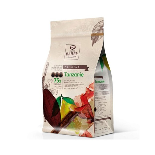 [03070518] BARRY CHD-Q75TAZ-E1-U68 TANZANIE DONKERE 75% CALLETS 1KG