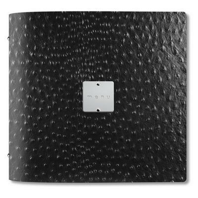 [57661365] DAGSTYLE BLACK OSTRICH MENU CARD 23X23CM