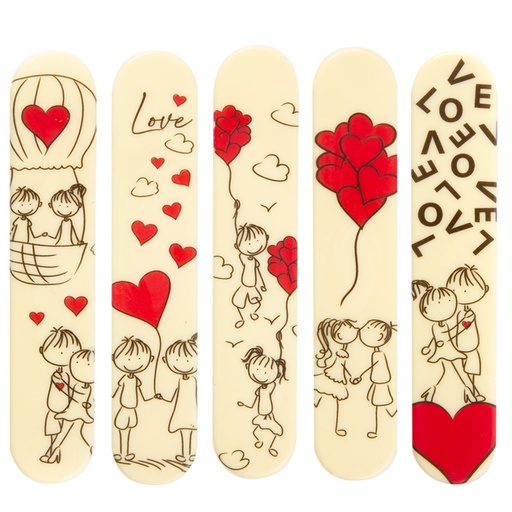 [08054570] 68049 PLAQUETTE ECLAIR SAINT VALENTIN 15X3CM  CHOCOLAT 35 PCES