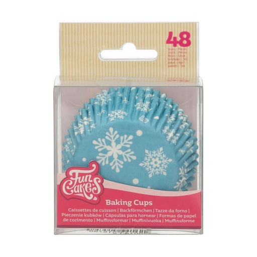 [70407314] FUNCAKES CAISSETTE CUPCAKE FLOCON DE NEIGE 48 PCES