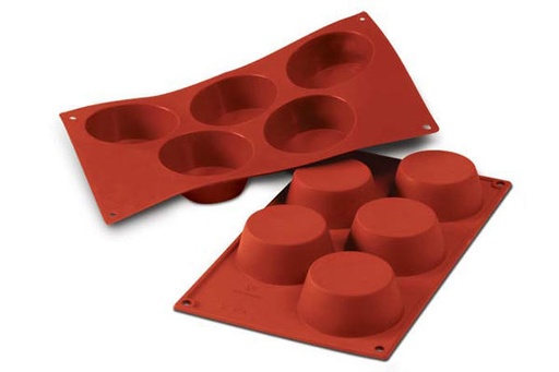 [70408200] SILIKOMART SF024 VORM 5 GROTE MUFFINS Ø81 H 32MM 135ML ANTI-AANBAK GN1/3 -50° TOT 250°