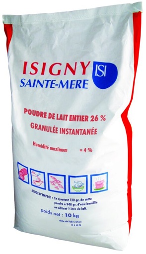 [05100746] ISIGNY WHOLE MILK POWDER 26% MG INSTANT 10KG