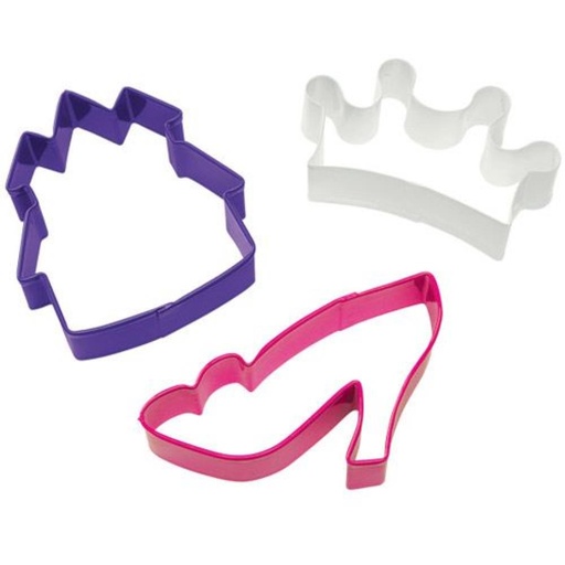 [08053073] WILTON 3-PIECE PRINCESS THEME COOKIE CUTTER