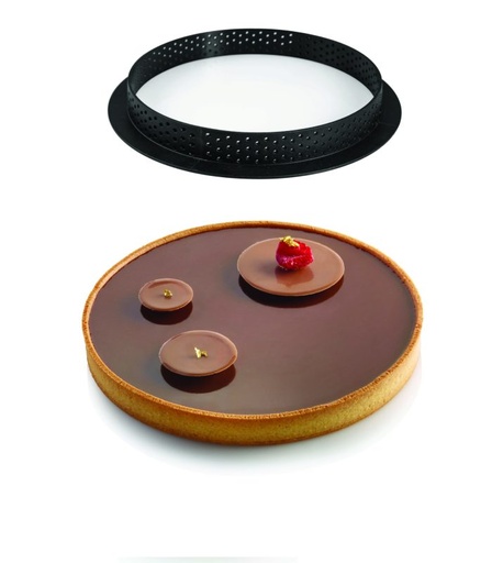 [51657387] SILIKOMART TAARTRAANVORM DIAM 190 H20MM GEPERFOREERDE CIRKELS 1 STUK