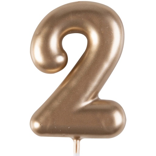 [08063103] 1023842 BOUGIE CHIFFRE OR "2" 4CM 12 PCES***S/CD***