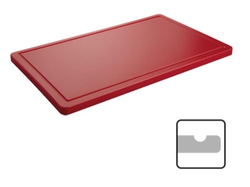 [50706120] CATERCHEF ROOD POLYPLAAT 40X25X2CM MET ROOSTER