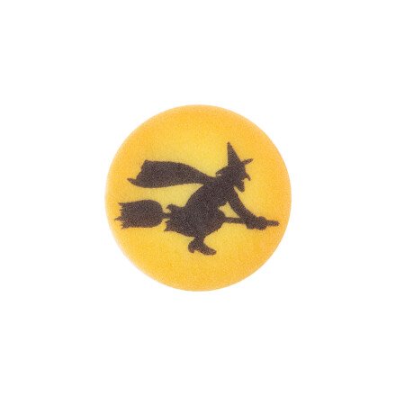 [08054734] 1091145 ROND HALLOWEEN AVEC SORCIÈRE 3,5CM 100PCES ***S/CDE***