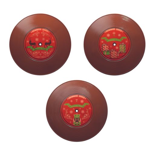 [08057302] 087185 PCB-BEDRUKT VELLEN FIJNE FEESTDAGEN VOOR VINYL 3 ONTWERPEN Ø10,1 CM 24 STUKS ***OP BESTELLING***