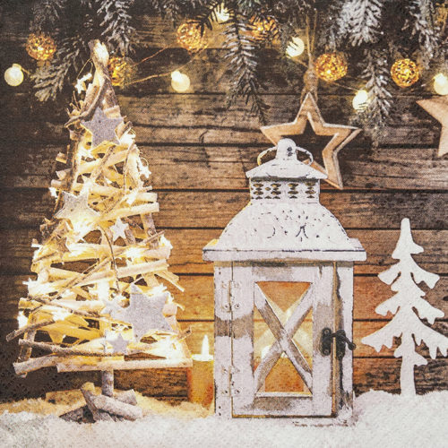 [60700761] HOME FASHION SERVETTEN 33X33CM LICHT KERST PAK VAN 20 STUKS