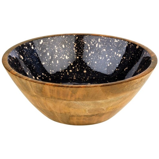 [60252101] APS SALAD BOWL 30CM 3.0L MANGO WOOD/EPOXY RESIN BLACK-GOLD