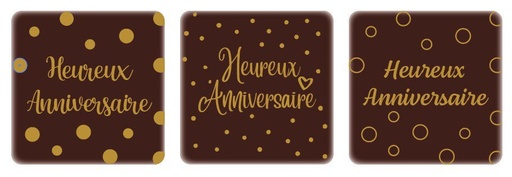 [08054904] 2067007 HEUREUX ANNIVERSAIRE SQUARE 5X5CM 75PCS