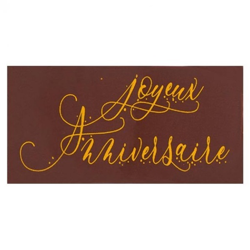 [08056940] 061038 PCB FEUILLES IMPRIMÉES JOYEUX ANNIVERSAIRE SOIT 600 DÉCORS 5X2,5 CM 25PCES ***S/CD***