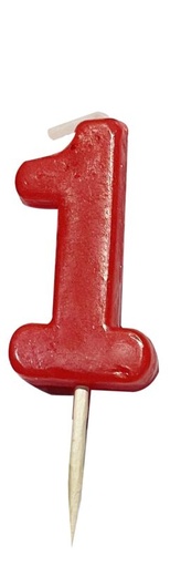 [53503311] BOUGIE CHIFFRE PM PIC ROUGE N°1 12PCES