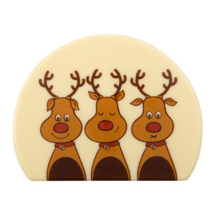 [08054402] 2015555 EMBOUT DE BUCHE 3 CERFS CHOCOLAT 10X8CM 40 PIÈCES