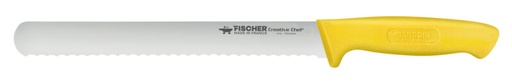 [50331223] FISCHER 28CM RUSH/GENOISE SAW KNIFE YELLOW HANDLE 4480-28