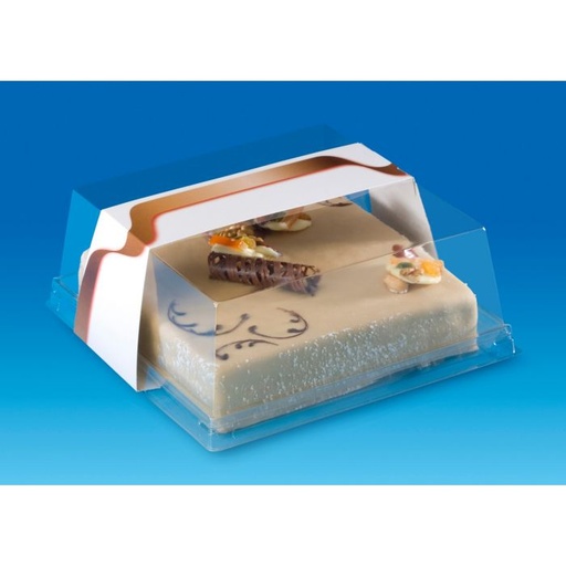 [41802327] DESIPACK GEBAKSDOOS DEKSEL 22X22X6,5CM GEVENTILEERD HUISDIER 210ST BINNENMAAT 19X19CM