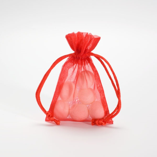 [70409998] SACHET DE 10 POCHETTES ORGANZA ROUGE 10X7CM