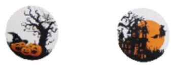 [60700564] HALLOWEEN SCENE STICKER PM 40MM VEL VAN 24 STUKS